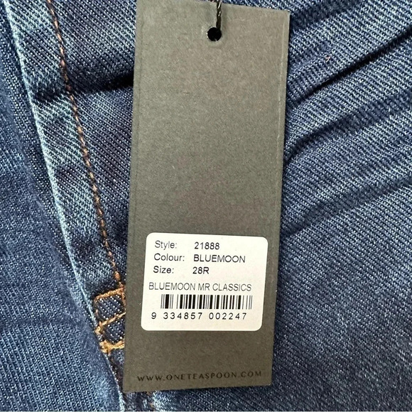 NWT One Teaspoon Mr. Classic Button Fly Straight Leg Jeans Md Wash Size 28 - Picture 9 of 10